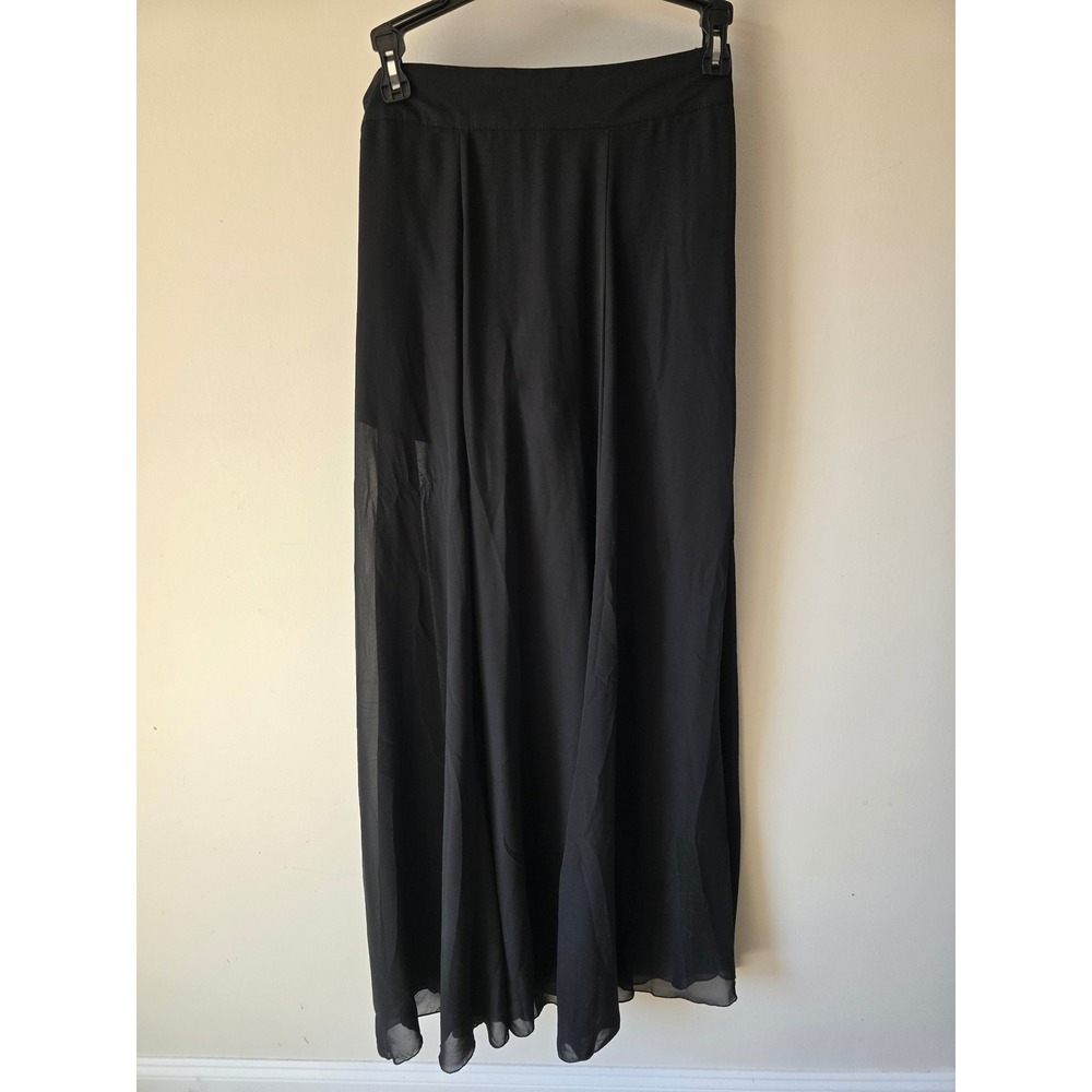 Forever 21 Maxi Skirt Sheer Overlay Lined Size S Festival Black New